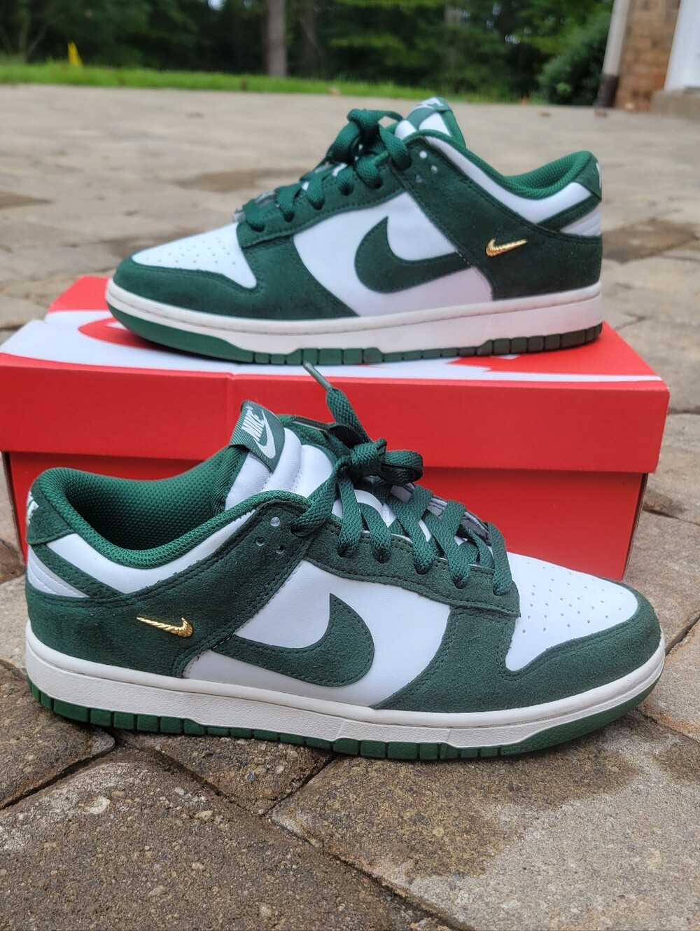 WMNS Nike Dunk Low 'Gorge Green Gold Mini Swoosh'